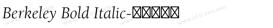 Berkeley Bold Italic字体转换